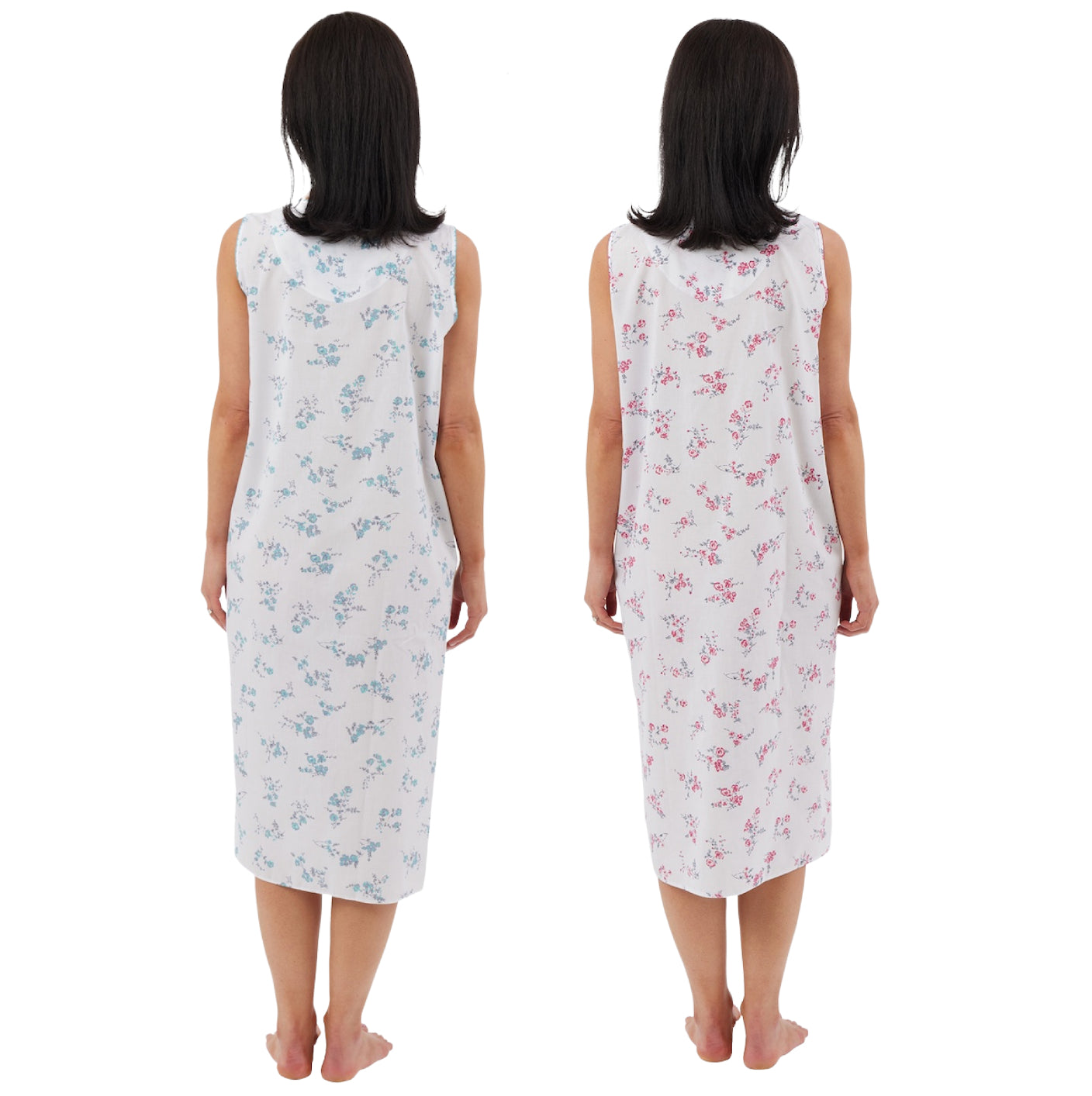 Sleeveless Floral Print Woven Nightdress