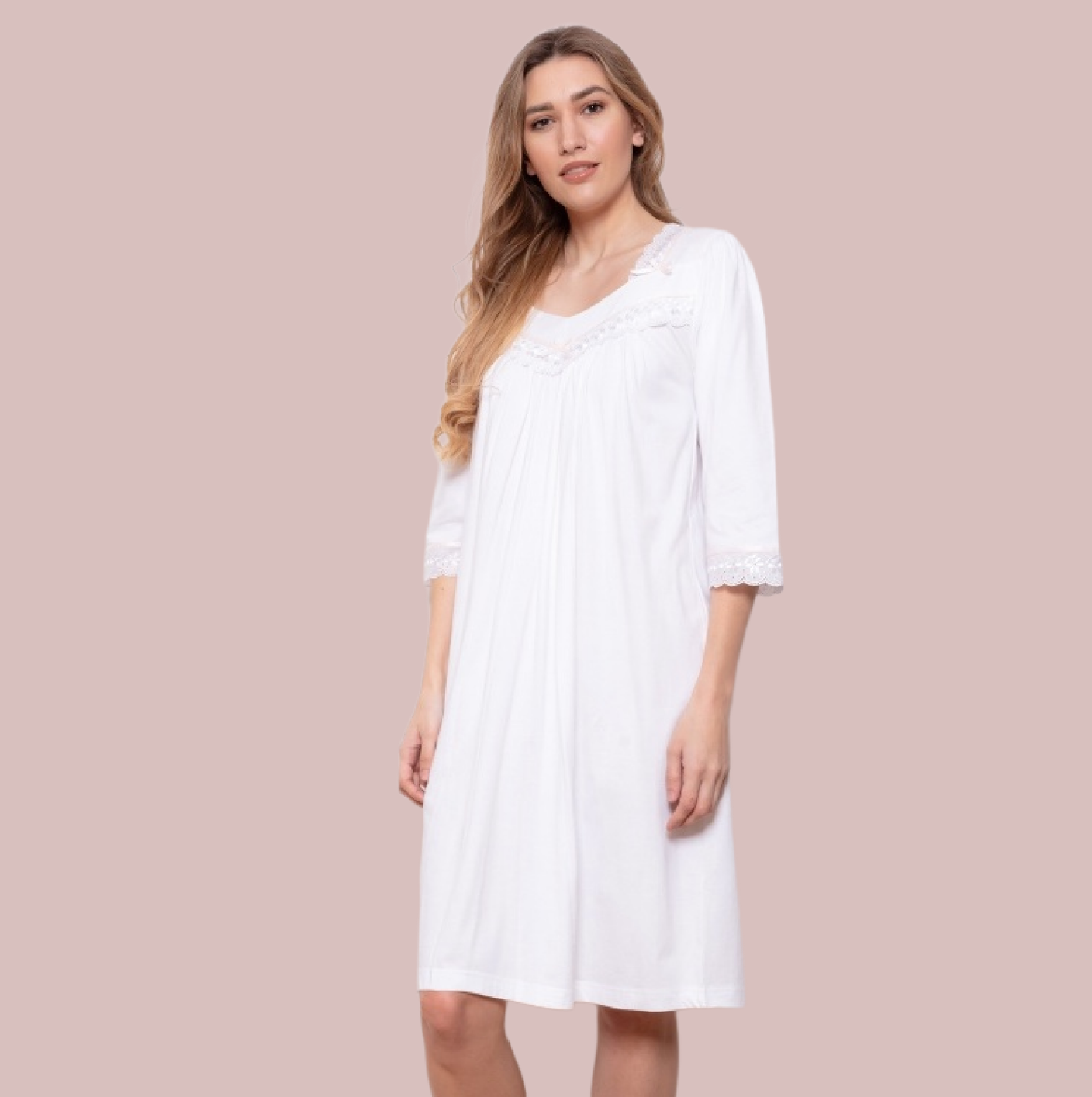 Ade 100% Cotton Jersey Mid Sleeve Nightdress