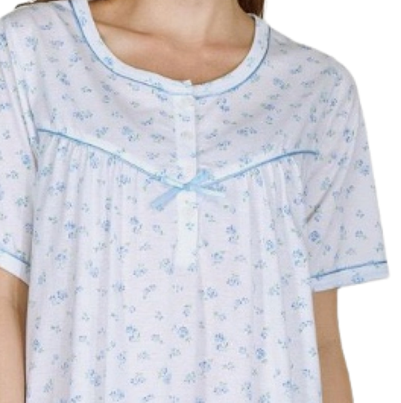 Cotton Rich Rose Print Jersey Short Sleeve Nightdress