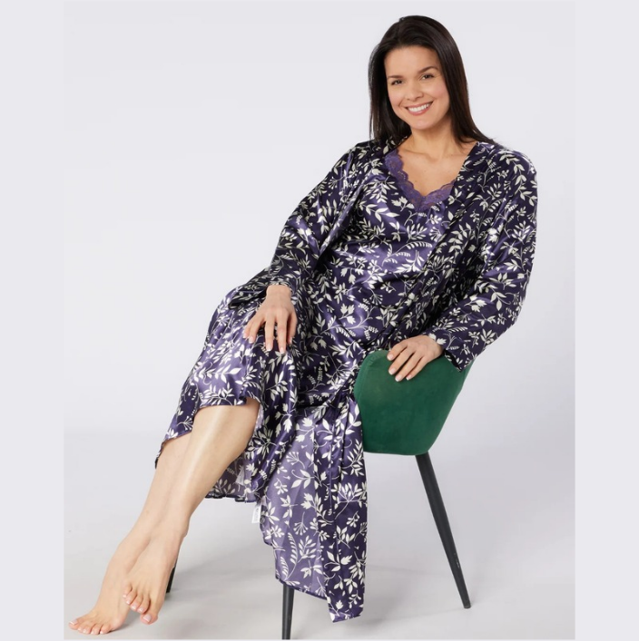 Autumn Leaves Satin Chemise Nightdress