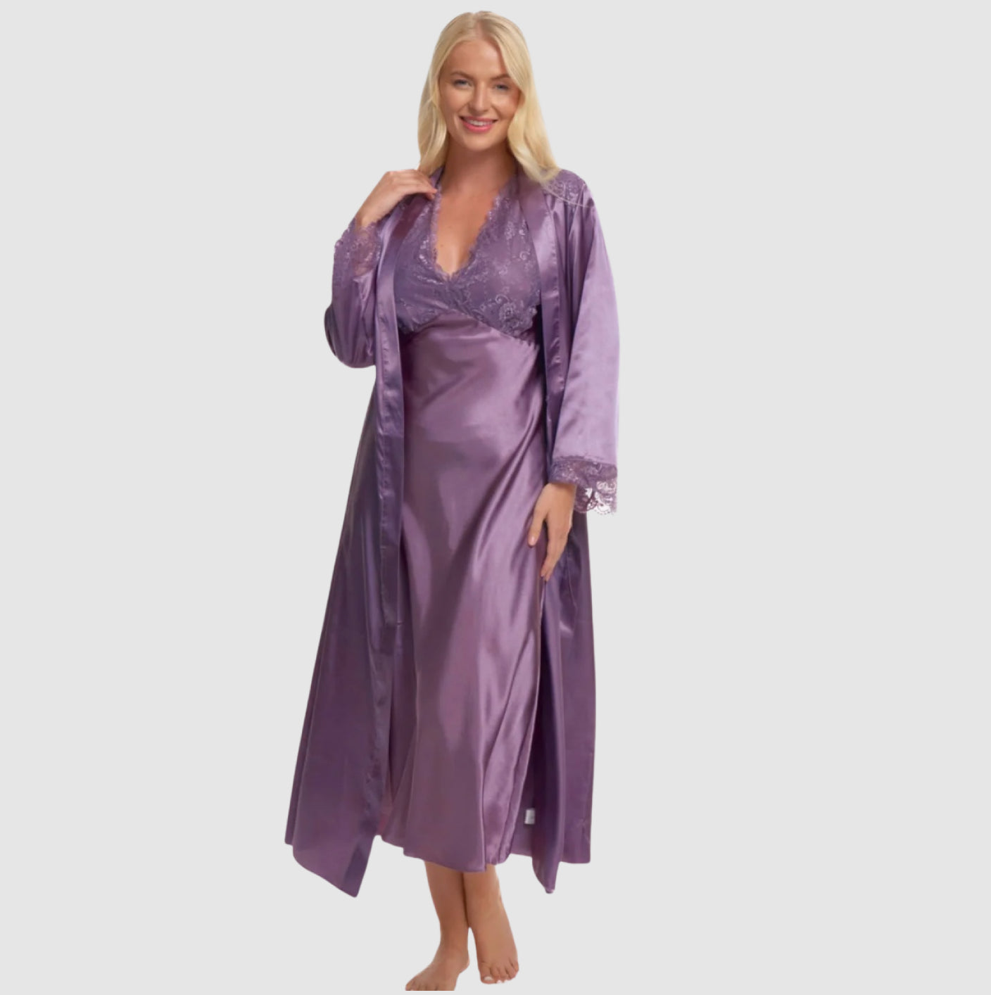 Beautiful Purple Satin and Lace Nightdress
