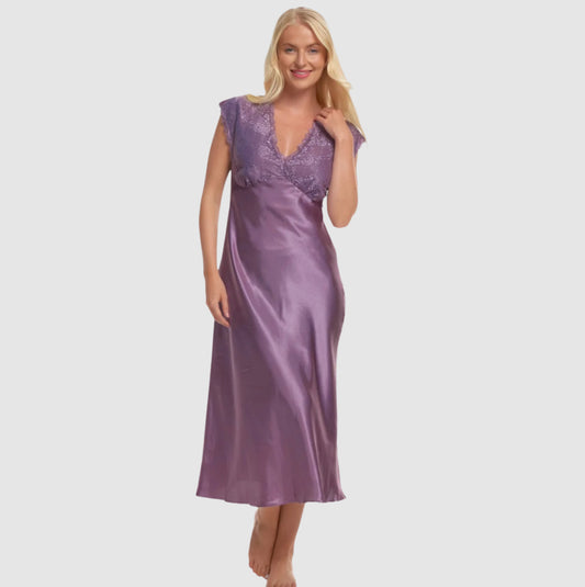 Beautiful Purple Satin and Lace Nightdress
