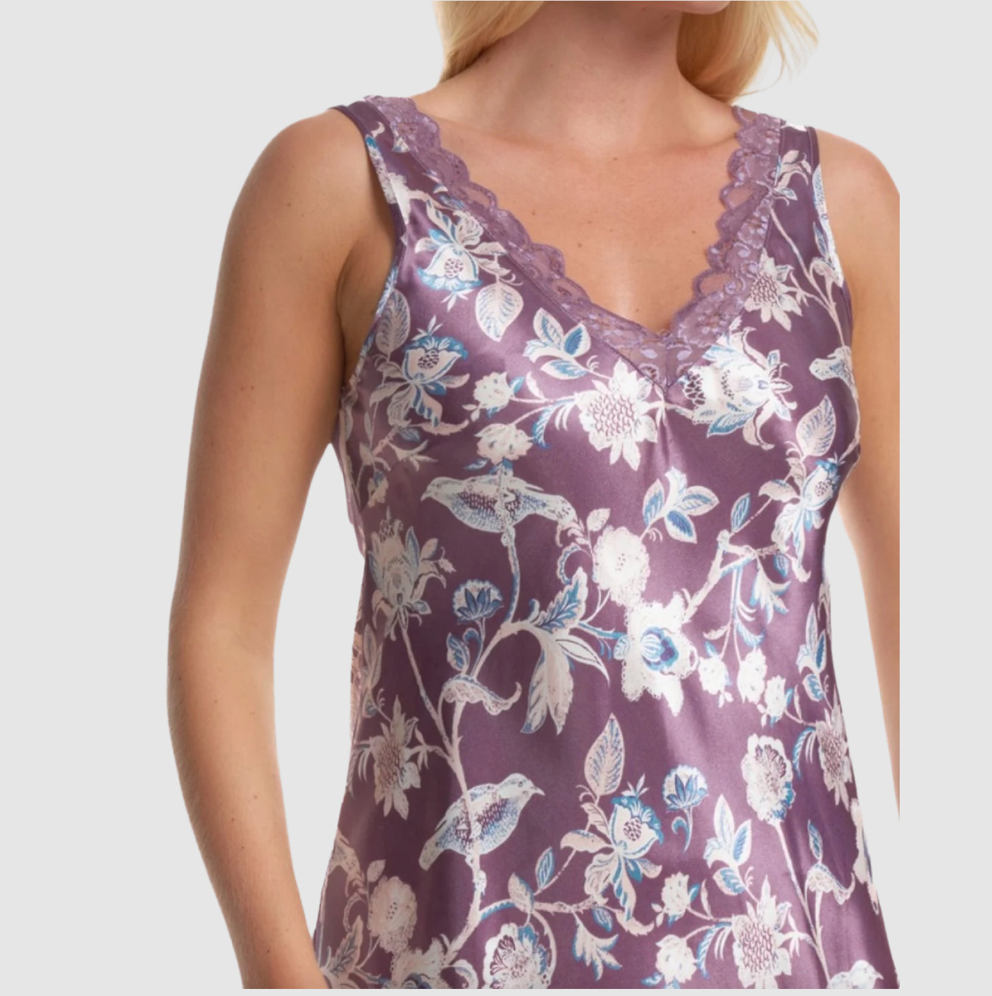Beautiful Floral Satin and Lace Nightdress