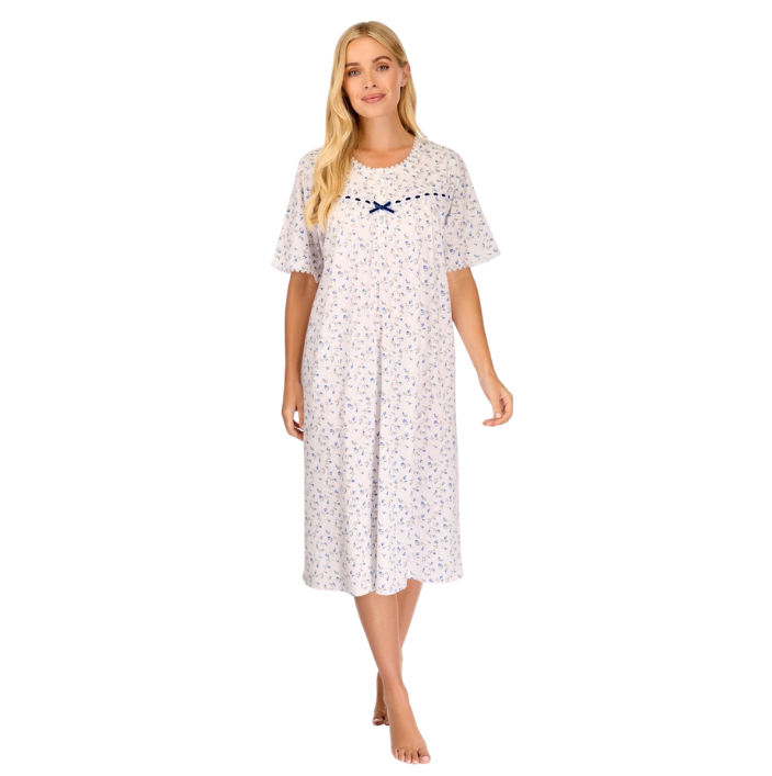 Velvet Rose Poly Cotton Short Sleeve Nightdress