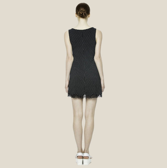 Black Polka Dot Stretch Jersey Vest Style Nightdress by Pepita Size 8 & 10 - Pure NightBlack Polka Dot Stretch Jersey Vest Style Nightdress by Pepita Size 8 & 10