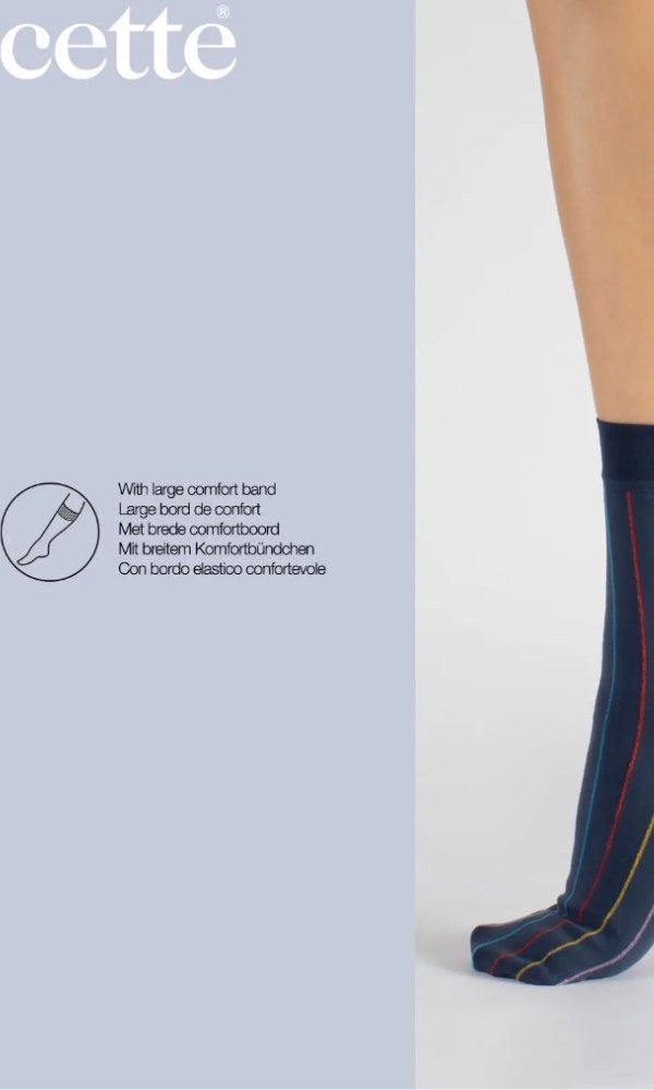 Cette Multicolour 2 Pair Pack Stripe Socks - Pure NightCette Multicolour 2 Pair Pack Stripe Socks