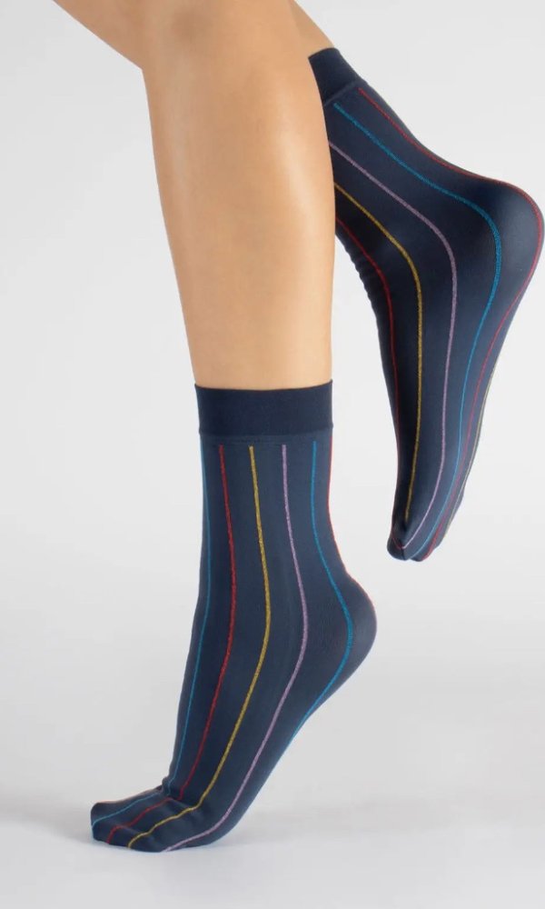 Cette Multicolour 2 Pair Pack Stripe Socks - Pure NightCette Multicolour 2 Pair Pack Stripe Socks