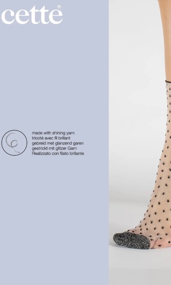 Cette Polka Dot Socks - Silver and Black - Pure NightCette Polka Dot Socks - Silver and Black