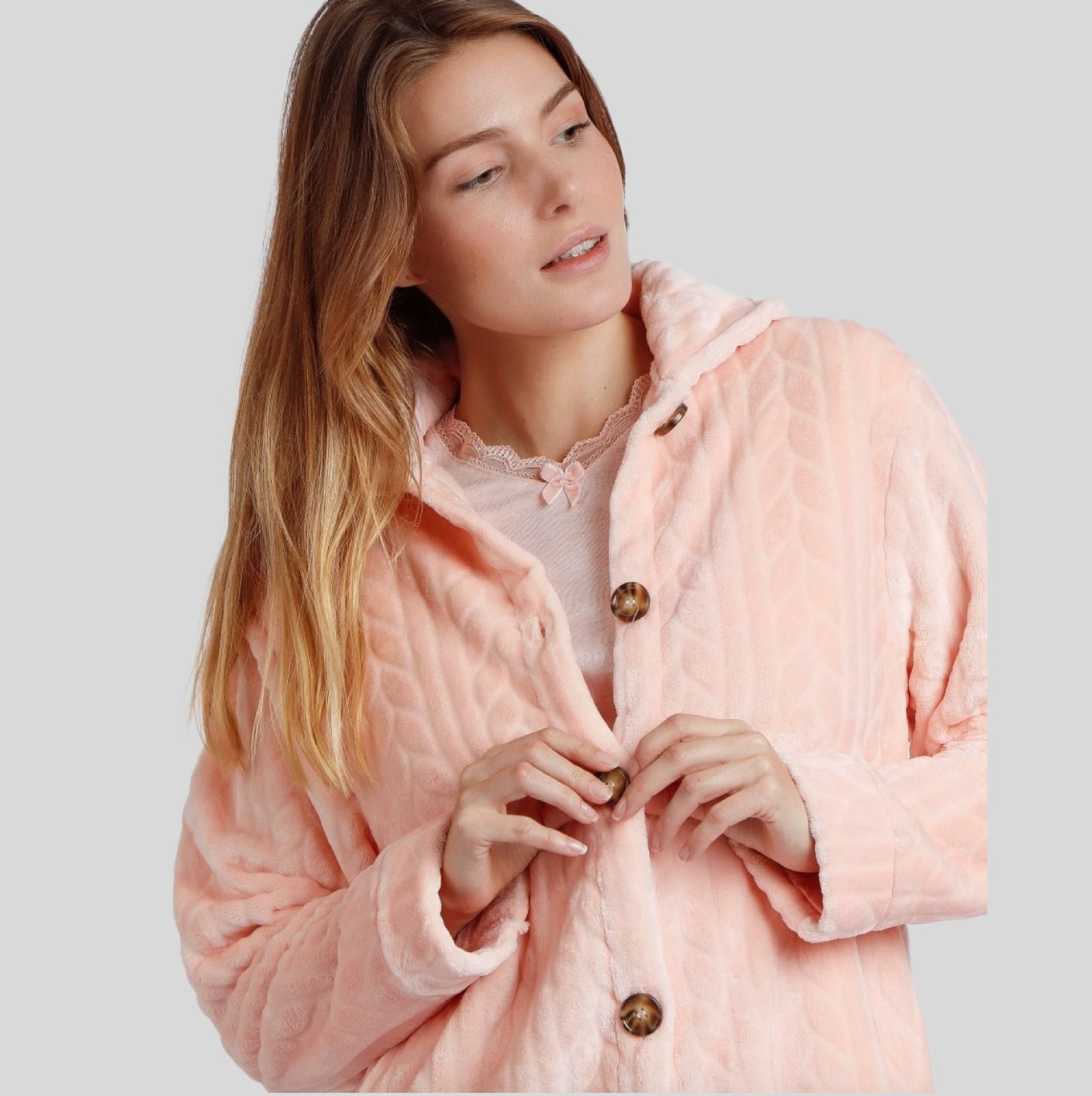 Coral Cable Design Soft Touch Dressing Gown/Jacket - Pure NightCoral Cable Design Soft Touch Dressing Gown/Jacket