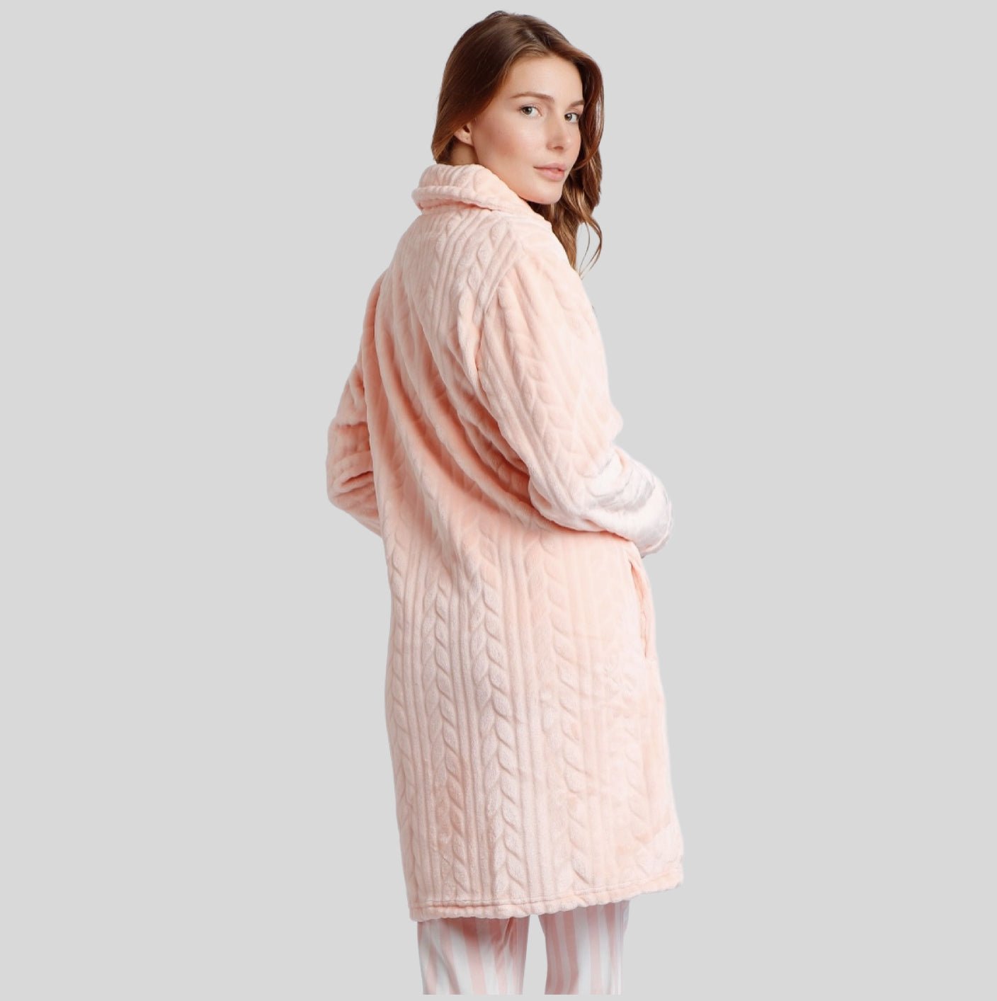 Coral Cable Design Soft Touch Dressing Gown/Jacket - Pure NightCoral Cable Design Soft Touch Dressing Gown/Jacket