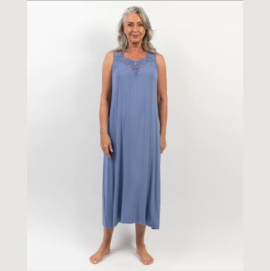 Delilah Lace Detail Jersey Long Nightdress Sizes 8 & 10 Only - Pure NightDelilah Lace Detail Jersey Long Nightdress Sizes 8 & 10 Only