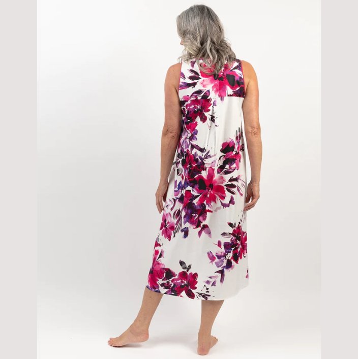 Delilah Lace Trim Floral Print Long Nightdress - Pure NightDelilah Lace Trim Floral Print Long Nightdress