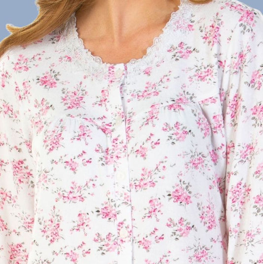 Elizabeth Cloudknit Supersoft Long Sleeve Button through Pyjamas - Pure NightElizabeth Cloudknit Supersoft Long Sleeve Button through Pyjamas