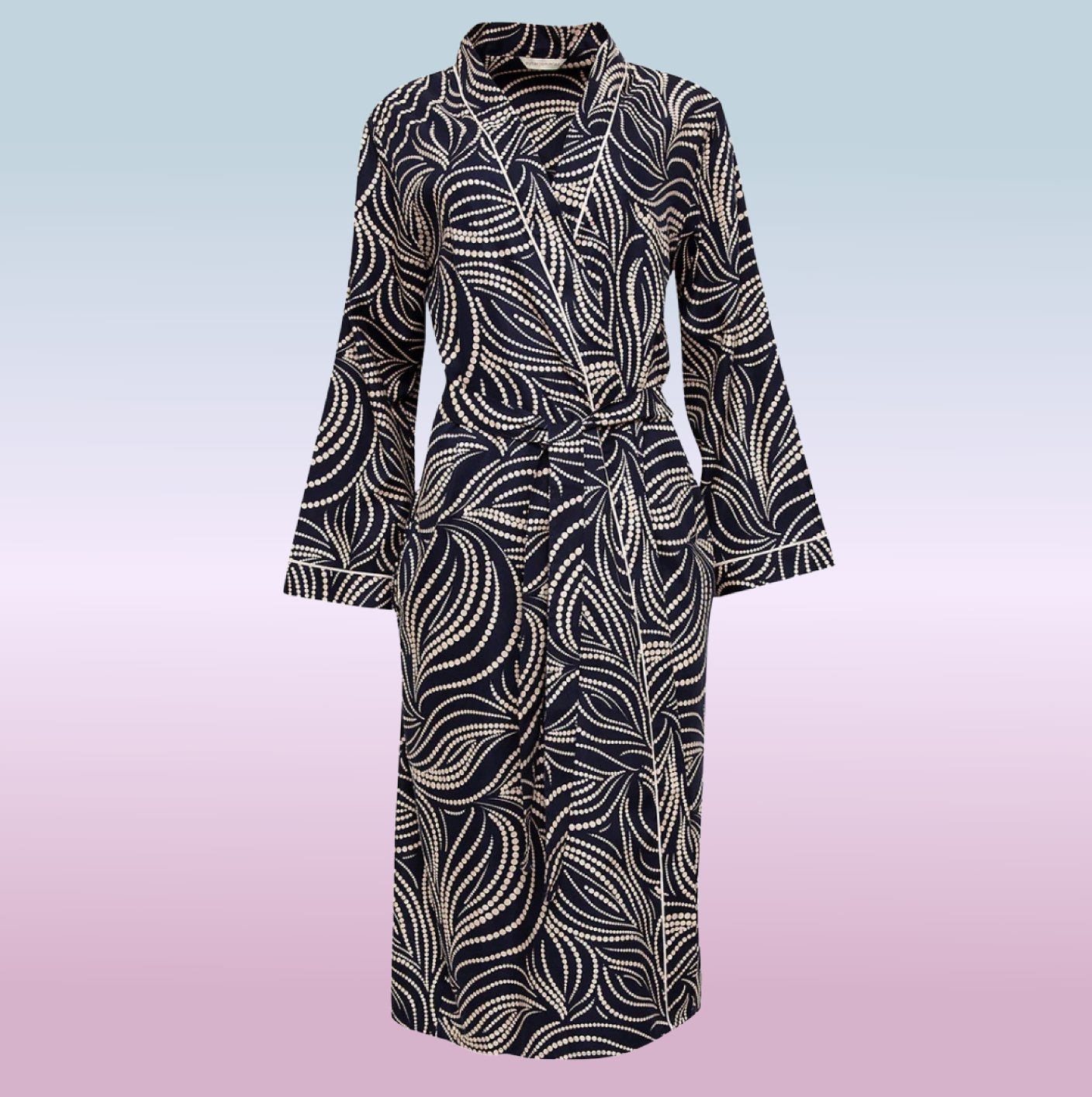 Estelle Spot Print Long Dressing Gown - Pure NightEstelle Spot Print Long Dressing Gown