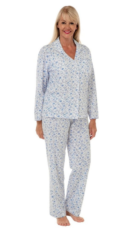 Long Sleeve Classic Style Daydreamer 100% Cotton Pyjamas - DENIM - 20/22 ONLY - Pure NightLong Sleeve Classic Style Daydreamer 100% Cotton Pyjamas - DENIM - 20/22 ONLY