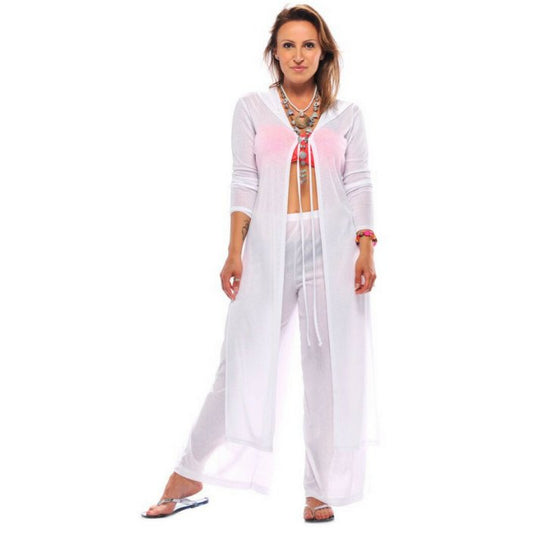 Rapz Semi Sheer Hooded Cover Up - Black or White - sz UK 6/12 or UK 14/20 - Pure NightRapz Semi Sheer Hooded Cover Up - Black or White - sz UK 6/12 or UK 14/20
