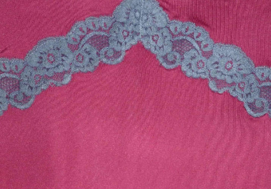 Silk Blend Satin Edged Silky Jersey Nightdress - Ruby - 10 to 22 - Pure NightSilk Blend Satin Edged Silky Jersey Nightdress - Ruby - 10 to 22