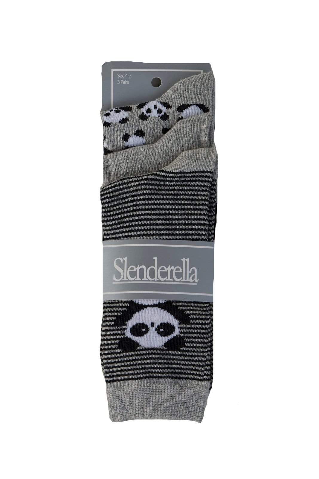 Slenderella 3 Pair pack Panda Bedsocks - One Size - Pink or Grey - Pure NightSlenderella 3 Pair pack Panda Bedsocks - One Size - Pink or Grey