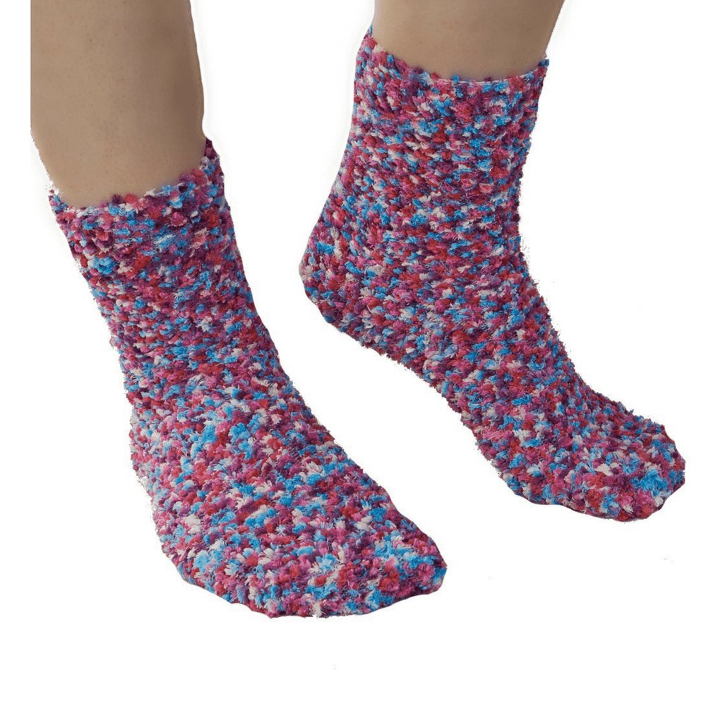 Slenderella Fluffy Multicoloured Bedsocks - Pink & Blue - One Size - Pure NightSlenderella Fluffy Multicoloured Bedsocks - Pink & Blue - One Size