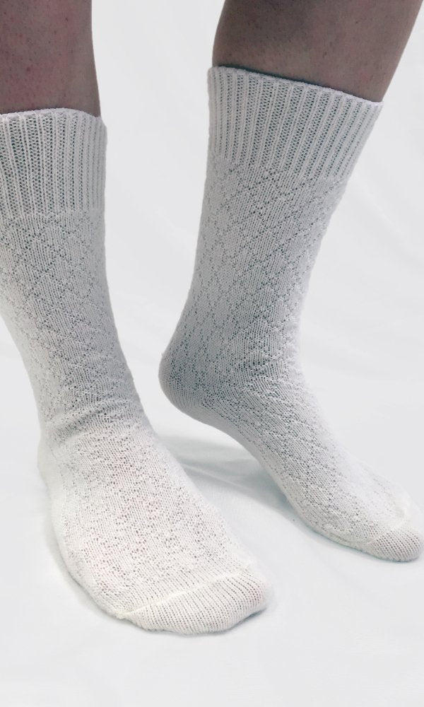 Soft Cable Knit Socks - White & Blue - One Size - Pure NightSoft Cable Knit Socks - White & Blue - One Size