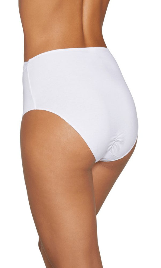 Ysabel Mora Lace Edged Elastic Cotton Maxi Panty - Knickers - Brief - White - Black - Nude - Pure NightYsabel Mora Lace Edged Elastic Cotton Maxi Panty - Knickers - Brief - White - Black - Nude