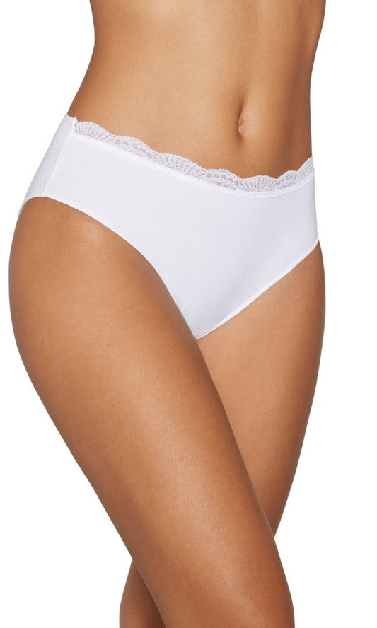 Ysabel Mora Ladies Lace Edged Elastic Cotton Midi Panty - Knickers - Brief - White - Black - Nude - Pure NightYsabel Mora Ladies Lace Edged Elastic Cotton Midi Panty - Knickers - Brief - White - Black - Nude