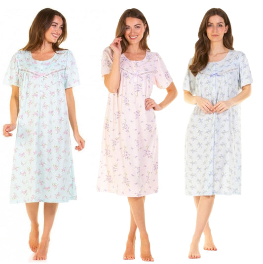 Cotton Rich Primrose Print Short Sleeve Nightdress