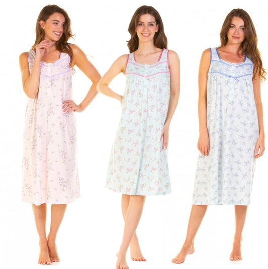 Cotton Rich Primrose Print Sleeveless Nightdress