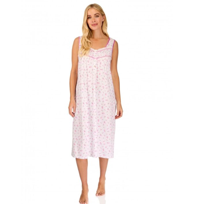Sleeveless Poly Cotton Jersey Vintage Floral Print