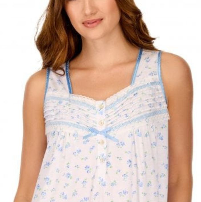Sleeveless Poly Cotton Jersey Vintage Floral Print