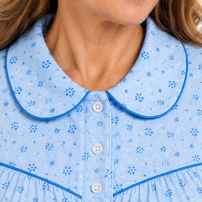 100% Brushed Cotton Winceyette Long Sleeve Nightdress