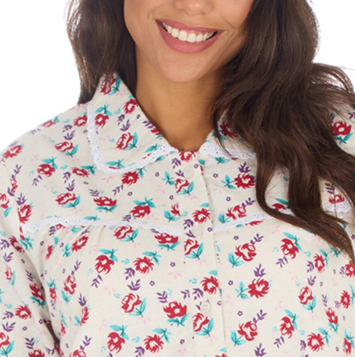 100% Brushed Cotton Long Sleeve Nightdress