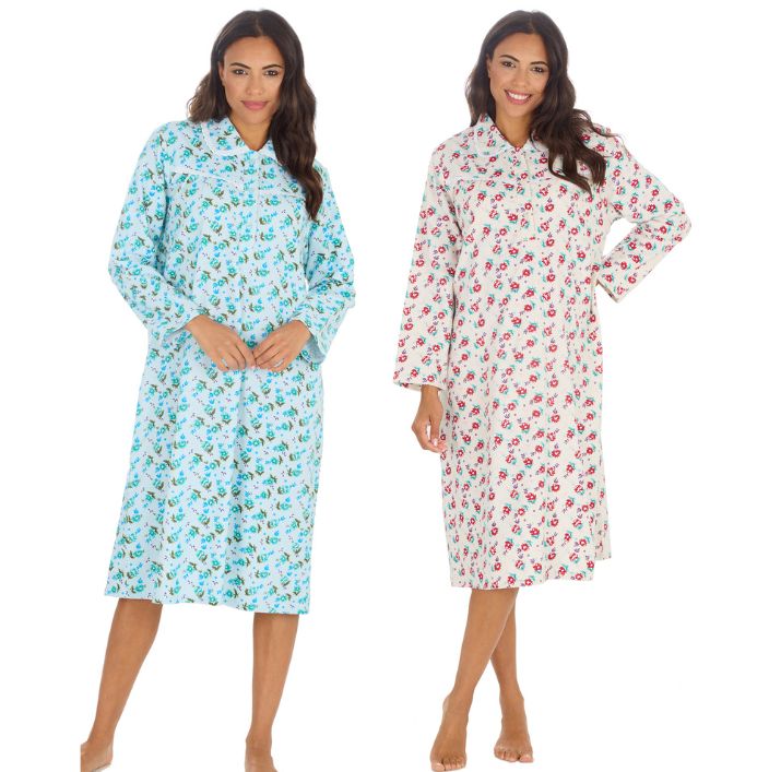 100% Brushed Cotton Long Sleeve Nightdress