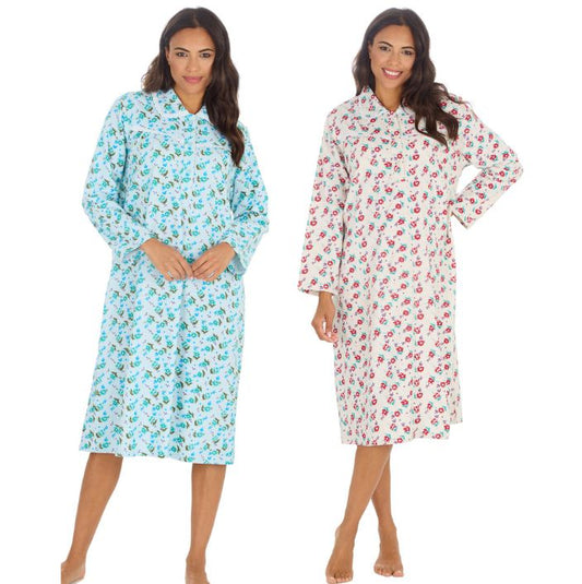 100% Brushed Cotton Long Sleeve Nightdress
