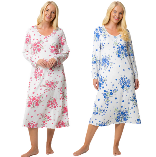 Super Soft Floral Long Sleeve Nightdress