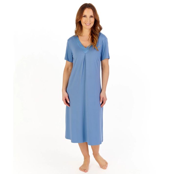 Satin Edged Short Sleeve Supersoft Nightdress