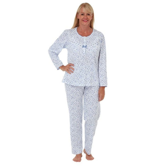 100% Cotton Long Sleeve Pull on Pyjamas in Spot Print Size 16/18 Only