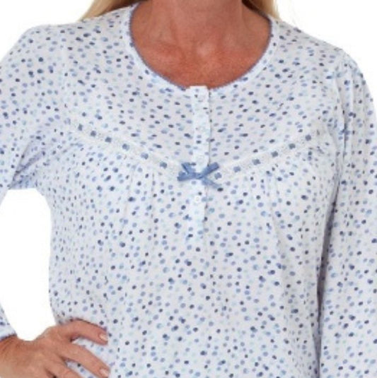 100% Cotton Long Sleeve Pull on Pyjamas in Spot Print Size 16/18 Only