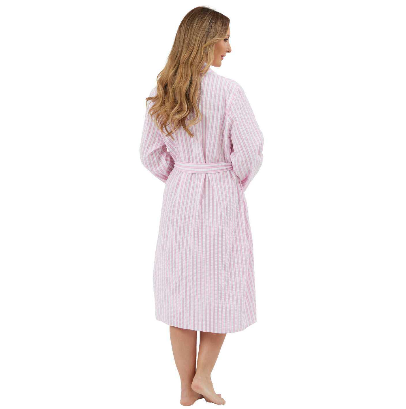 100% Cotton Seersucker Stripe Kimono Wrap