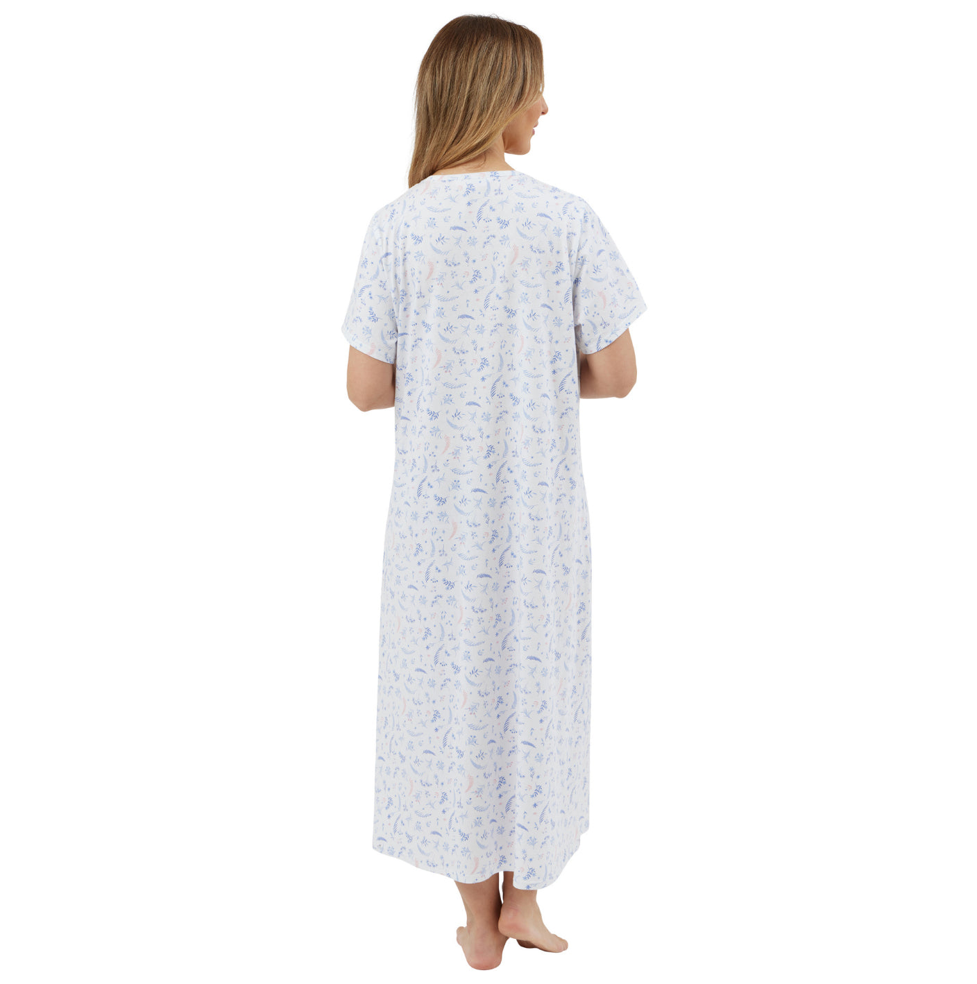 100% Cotton Jersey Harvest Print Short Sleeve 46" Nightdress