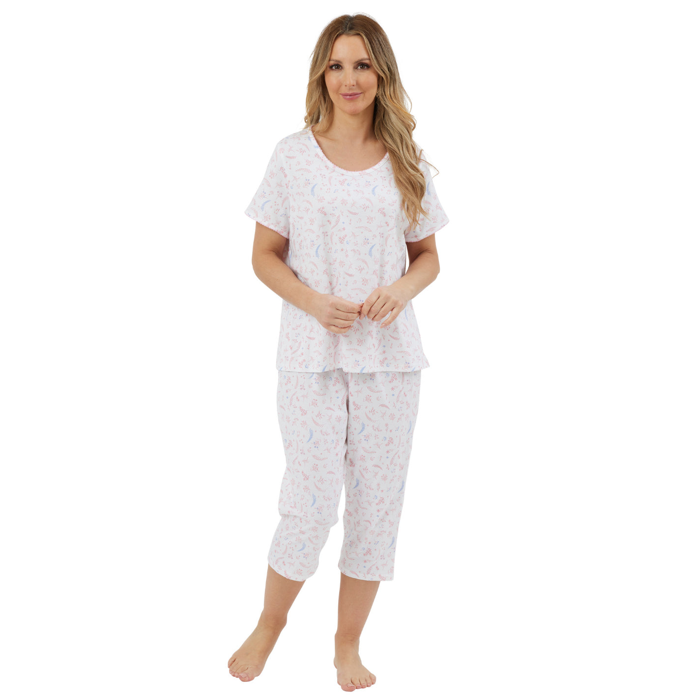 100% Cotton Jersey 3/4 Length Short Sleeve Pyjamas