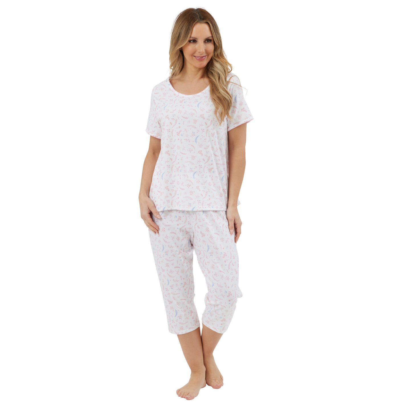 100% Cotton Jersey 3/4 Length Short Sleeve Pyjamas