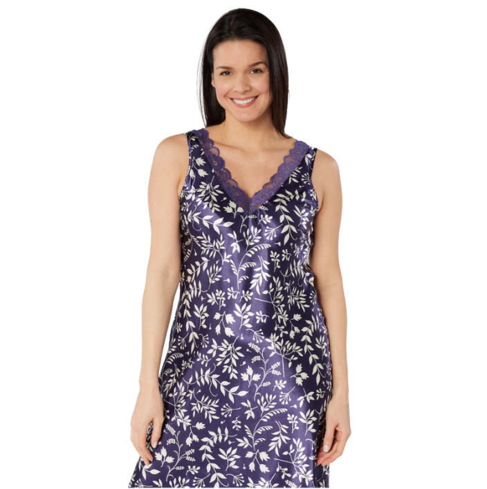 Autumn Leaves Satin Chemise Nightdress