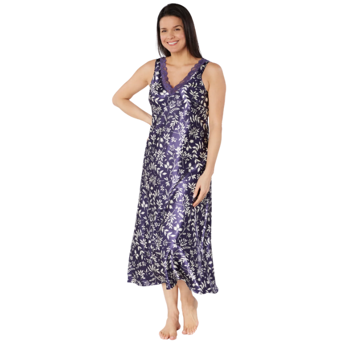 Autumn Leaves Satin Chemise Nightdress