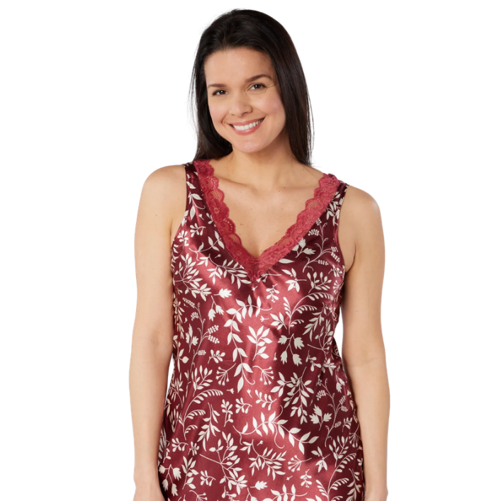 Autumn Leaves Satin Chemise Nightdress