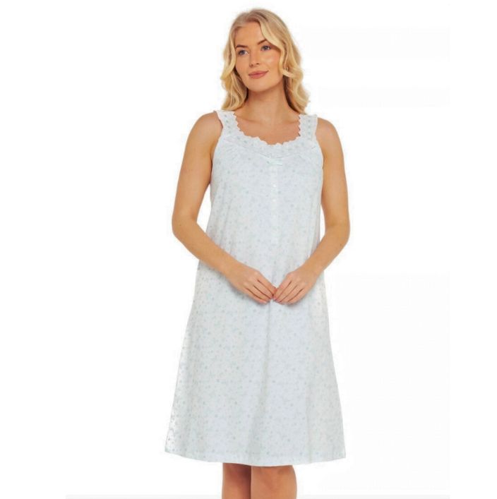 100% Cotton Floral Print Sleeveless Nightdress