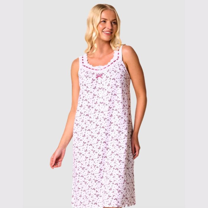 100% Cotton Floral Print Sleeveless Nightdress