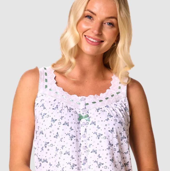 100% Cotton Floral Print Sleeveless Nightdress