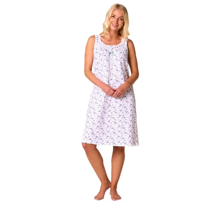 100% Cotton Floral Print Sleeveless Nightdress