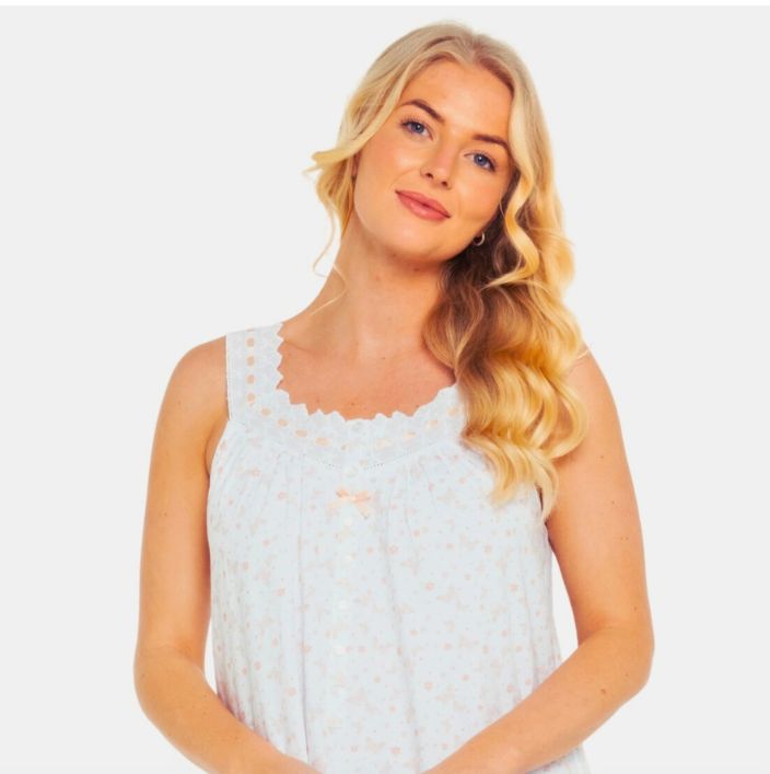 100% Cotton Floral Print Sleeveless Nightdress